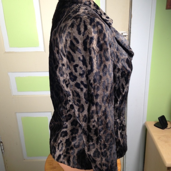 CHARLES GRAY LONDON FAUX FUR LEOPARD Sz M made in ENGLAND fun fur leopard print - Picture 3 of 6